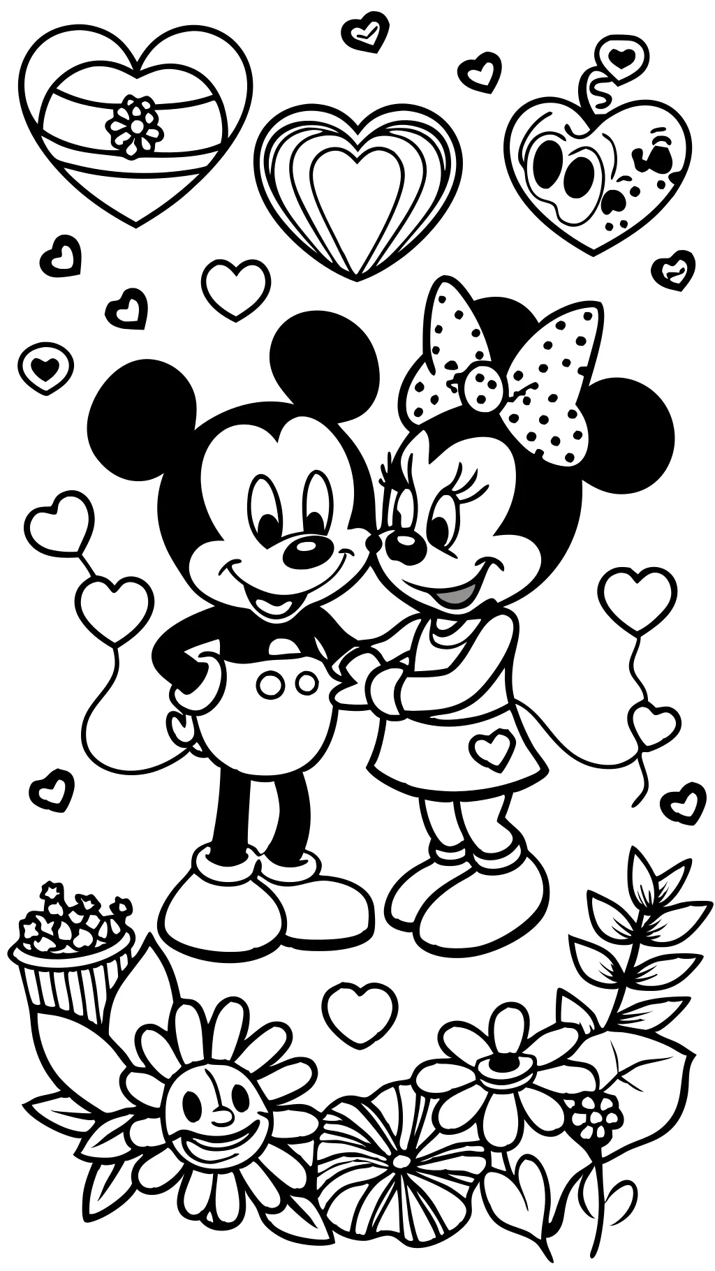 Páginas para colorear de Disney Valentines